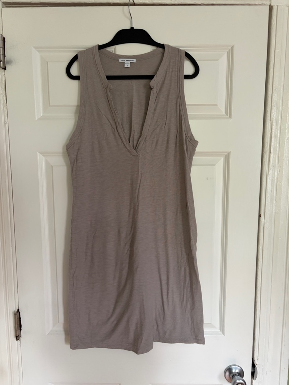 James Perse Grey-Beige Scoop Neck Tee